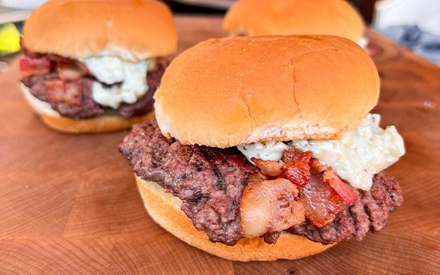 Bacon Blue Cheese Burger - HowToBBQRight