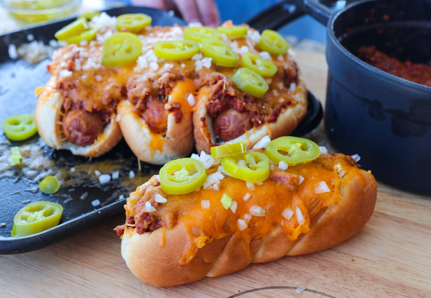 Game Day Chili Dogs Recipe - HowToBBQRight