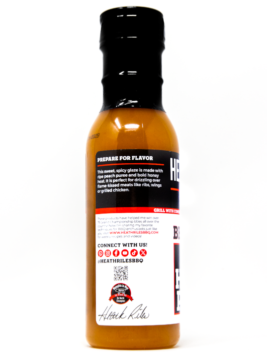 Heath Riles Hot Honey Peach BBQ Glaze
