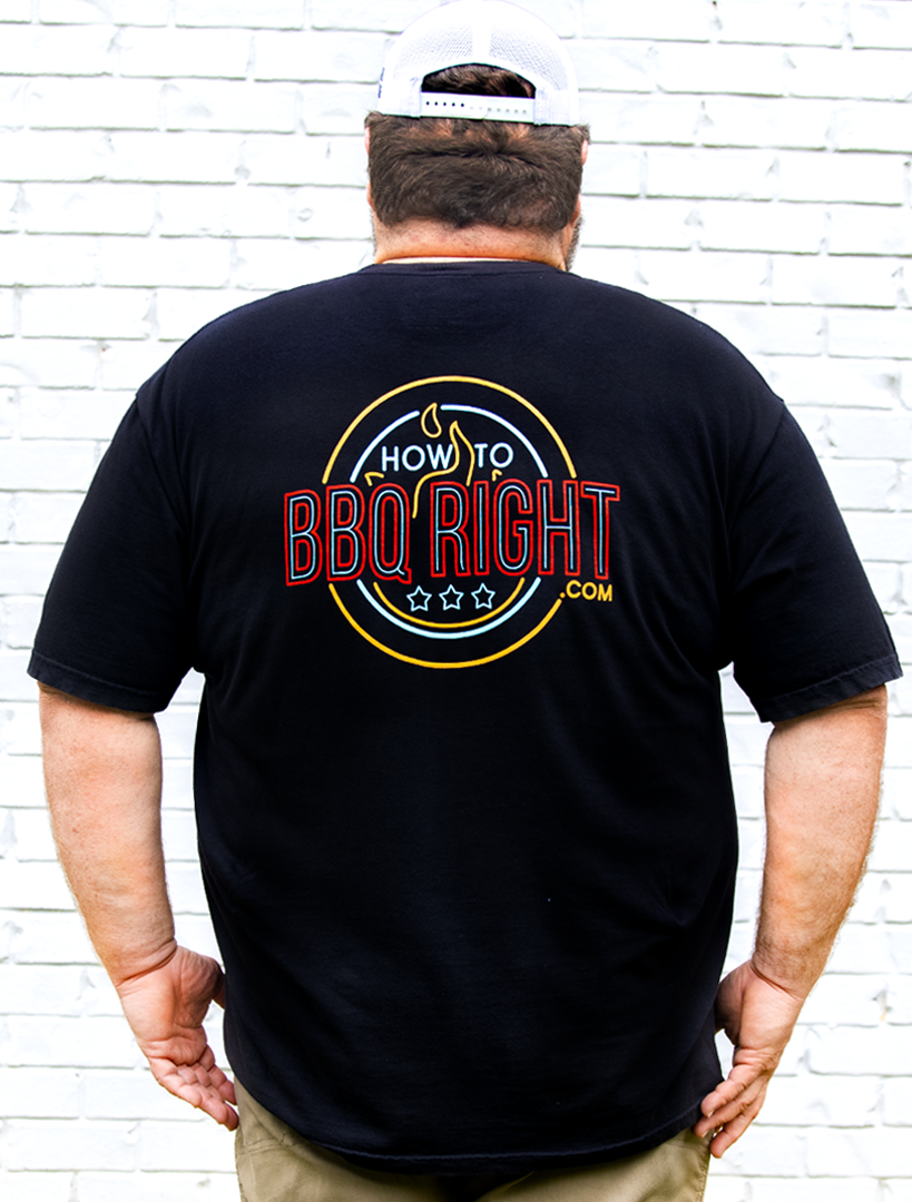 HowToBBQRight Neon Sign Pocket T-Shirt