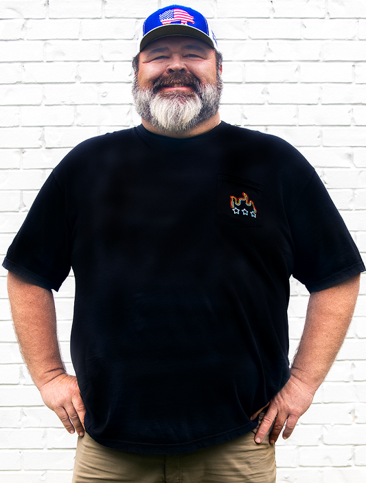 HowToBBQRight Neon Sign Pocket T-Shirt