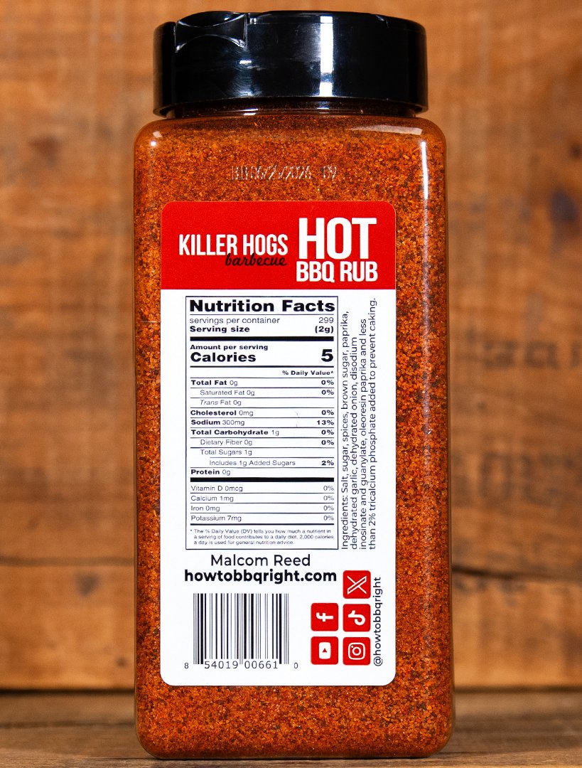 *NEW SIZE* Killer Hogs Hot Rub 28oz Shaker - HowToBBQRight