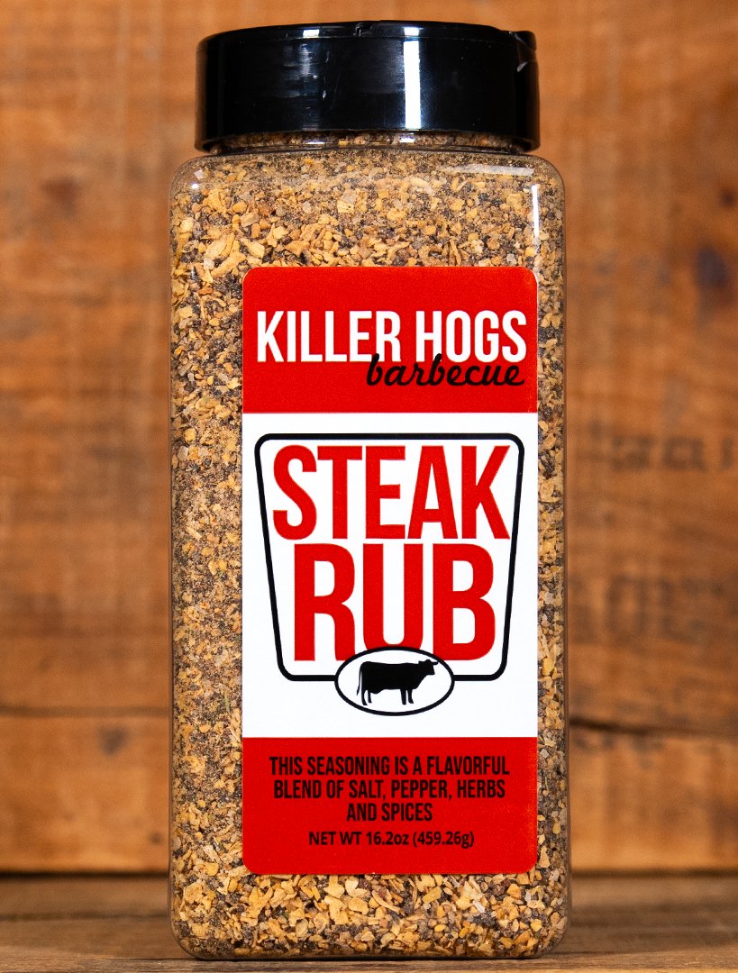 *NEW SIZE* Killer Hogs Steak Rub 28oz Shaker - HowToBBQRight