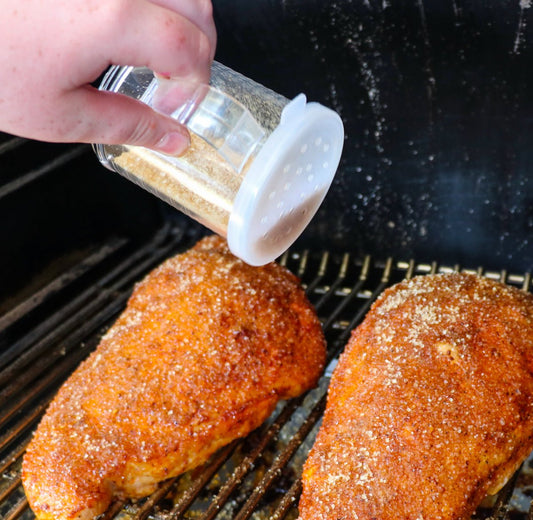 HowToBBQRight Clear Plastic Dredge Shaker w/ 3 Lids - HowToBBQRight