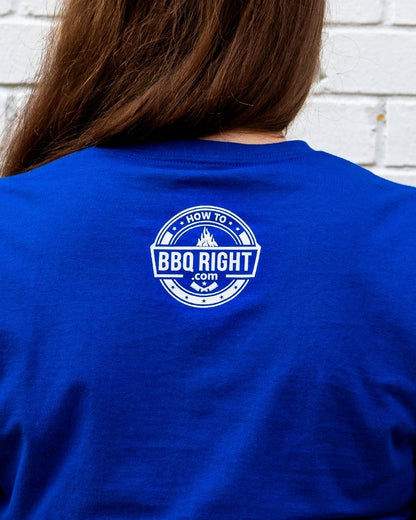 HowToBBQRight "Take Pride in Your 'Que" T-Shirt - Athletic Royal - HowToBBQRight