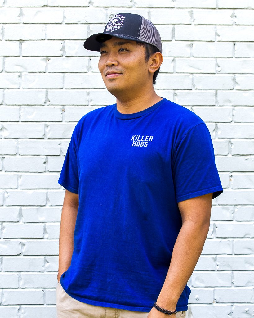 Southern Style BBQ Blue T-Shirt and Killer Hogs Black Hat - HowToBBQRight